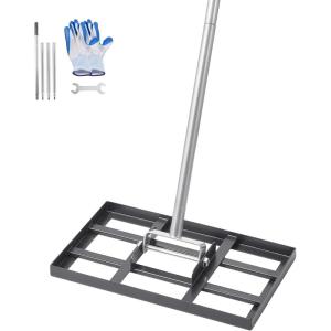 VEVOR Lawn Leveling Rake, 48″”x10″” Level Lawn Tool, Heavy-Duty Lawn Leveler with 78″” Steel Extended Handle, Yard Leveling Rake Suit for Garden, Golf Lawn, Farm, Green(17″x10″)