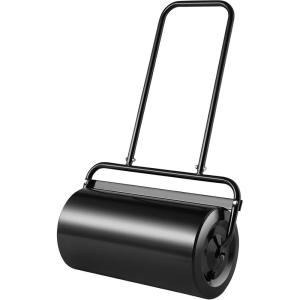 VEVOR Lawn Roller, 61L Sand or Water Filled Yard Roller, with Easy-Turn Plug and U-Shaped Ergonomic Handle for Convenient Push and Pull, Level and Compress Soil for Lawn, Garden, Farm, Park, Black(13gal)