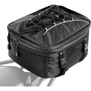 VEVOR Motorcycle Top Case 65L, Universal Aluminum Alloy Motorbike Tail Box with Leather Lining, Waterproof Detachable Motorcycle Top Box with Lock & Back Cushion, Fit for 99% of Motorcycle Frames(22-34 L)