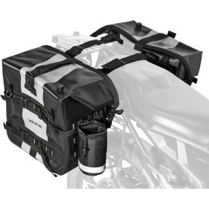 VEVOR Motorcycle Top Case 65L, Universal Aluminum Alloy Motorbike Tail Box with Leather Lining, Waterproof Detachable Motorcycle Top Box with Lock & Back Cushion, Fit for 99% of Motorcycle Frames(56 L)