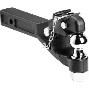 VEVOR Pintle Hook, 20000 lbs Towing Capacity, Pintle Hitch Receiver for 2-inch Hitch Hook Military Receiver, Fits 2.5 to 3-inch Lunette Ring, 15.6-inch Length, Black Powder Coat, for Various Trailers(2 in Ball  16000 lbs)