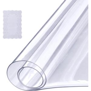 VEVOR Plastic Table Cover, 24 x 48 Inch 1.5 mm Thick Frosted PVC Desk Mat Protector, Waterproof & Easy Cleaning Desk Pad Tablecloth, for Office, Dresser, Dining Room,Night Stand(36″ x 18″ (Rectangular))