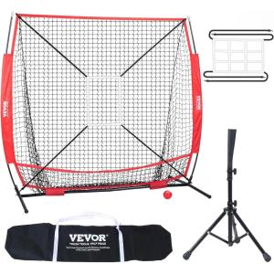 VEVOR Portable Baseball Softball Practice Net – 7x7ft Replacement Net with Strike Zone (Net Only, Bow Frame Not Included)