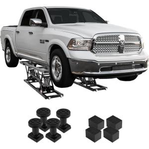 VEVOR Portable Car Lift – 7,000 LBS Capacity, 26.8″ Max. Height, Heavy-Duty Carbon Steel Truck Lift with 120V Power Unit(7000LBS)
