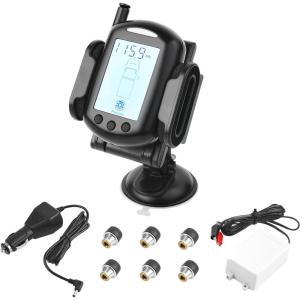 VEVOR RV Tire Pressure Monitoring System Monitor up to 22 Tires, TPMS RV Tire Pressure Real-time, with 6 Sensors, 7 Alarm Modes, 1 Signal Booster, Waterproof 0-199 PSI