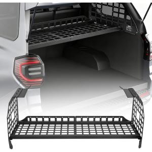 VEVOR Rear Trunk Cargo Rack, for 2010-2024 Toyota 4Runner, 220 lbs Capacity, Aluminum Alloy Basket Tray Interior Storage Luggage Carrier, Adjustable Height Shelf Stand Organizer for Camping Trip Gear