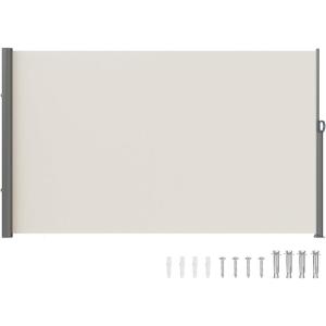 VEVOR Retractable Side Awning, UV 50 71”x236” Rugged Full Aluminum Rust-Proof Side Awning Patio Sunshine Privacy Divider, 280 g Thicken Wind Screen, for Courtyard, Roof Terraces Pools, Beige(Beige)