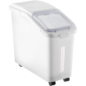 VEVOR Rice Storage Container, 4.5Gallon/20L x2 Capacity Large Dog Food Dispenser Bin, Kitchen Ingredient Grain Cereal Flour Bin, Pet food Containers with Wheels, 2 Measuring Cups, Airtight Lid, 2 Pack(11.4 Gallon)