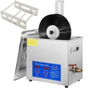 VEVOR Sonic Cleaner, 6L Ultrasonic Vinyl Cleaner 7-12 Inch, 8 Records Ultrasonic Vinyl Cleaning Machine, 180W Ultrasonic Records Cleaner with Drying Rack for Home Store(6L-Record Cleaner)