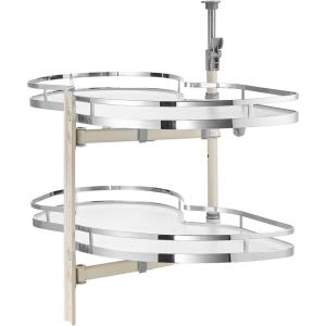 VEVOR Swing Left Blind Corner Cabinet, Pull Out Organizer for 36 inch Width Blind Cabinet, 2 Tier Height Adjustable Swing Tray, Soft Close Kitchen Cloud Blind Organizer, Left Open(2 Tier – Left Open)