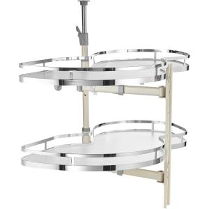 VEVOR Swing Left Blind Corner Cabinet, Pull Out Organizer for 36 inch Width Blind Cabinet, 2 Tier Height Adjustable Swing Tray, Soft Close Kitchen Cloud Blind Organizer, Left Open(2 Tier – Right Open)