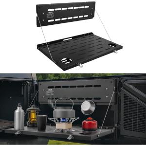 VEVOR Tailgate Table, for 2021-2025 Ford Bronco, 88 lbs Load Capacity, Carbon Steel Foldable Molle Panel Drop Down Table, Rear Door Cargo Storage Rack Shelf Luggage Holder Carrier Camping Accessories