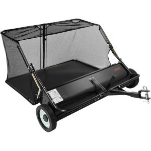 VEVOR Tow Behind Lawn Sweeper, 44 in Pull Behind Lawn Sweeper, 25 cu. ft Large Capacity Leaf & Grass Collector, Heavy Duty Garden Sweeper with Adjustable Sweeping Height for Yard, Lawn, Farm(48 Inch)