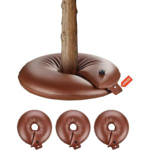 VEVOR Tree Watering Bags Slow Release, 4 Pack 16 Gallons Tree Watering Ring, Reusable Refillable Tree Irrigation Ring Water Bags, Heavy Duty Watering System for Shrub Tree Root Drip Irrigation(4Pcs 16Gal Ring)