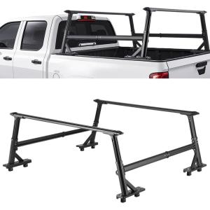 VEVOR Truck Rack, 800 lbs Capacity, 71″x32″ Aluminum Ladder Rack for Truck with 8 Non-Drilling C-Clamps, Heavy Duty Truck Bed Rack Two-Bar Set for Kayak, Surfboard, Lumber, Ladder(With Side Panels)