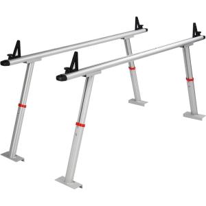 VEVOR Truck Rack, 800 lbs Capacity, 71″x32″ Aluminum Ladder Rack for Truck with 8 Non-Drilling C-Clamps, Heavy Duty Truck Bed Rack Two-Bar Set for Kayak, Surfboard, Lumber, Ladder(Height Adjustable)