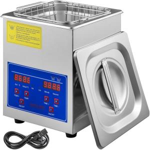 VEVOR Ultrasonic Professional Cleaner, 30 L Ultrasound Jewelry Cleaner with Digital Timer & Heater, Stainless Steel Industrial Sonic Cleaner 40kHz for Glasses, Watches, Rings, Small Parts(2L)