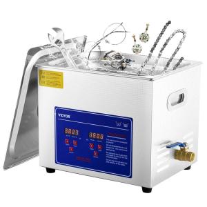 VEVOR Ultrasonic Professional Cleaner, 30 L Ultrasound Jewelry Cleaner with Digital Timer & Heater, Stainless Steel Industrial Sonic Cleaner 40kHz for Glasses, Watches, Rings, Small Parts(10L)