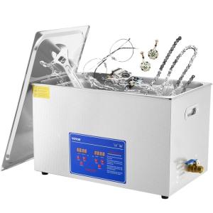 VEVOR Ultrasonic Professional Cleaner, 30 L Ultrasound Jewelry Cleaner with Digital Timer & Heater, Stainless Steel Industrial Sonic Cleaner 40kHz for Glasses, Watches, Rings, Small Parts(30L)