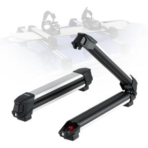 VEVOR Universal Car Roof Rack – Fit Most Crossbars, Carry up to 6 Pairs of Skis or 4 Snowboards, Aluminum Snowboard Ski Rack with Lock & Rubber Padding(Roof Rack (T-Style))