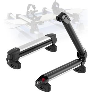 VEVOR Universal Car Roof Rack – Fit Most Crossbars, Carry up to 6 Pairs of Skis or 4 Snowboards, Aluminum Snowboard Ski Rack with Lock & Rubber Padding(Roof Rack (Full))