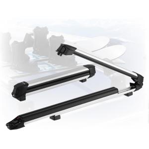 VEVOR Universal Car Roof Rack – Fit Most Crossbars, Carry up to 6 Pairs of Skis or 4 Snowboards, Aluminum Snowboard Ski Rack with Lock & Rubber Padding(Roof Rack (T-Style  Rails))