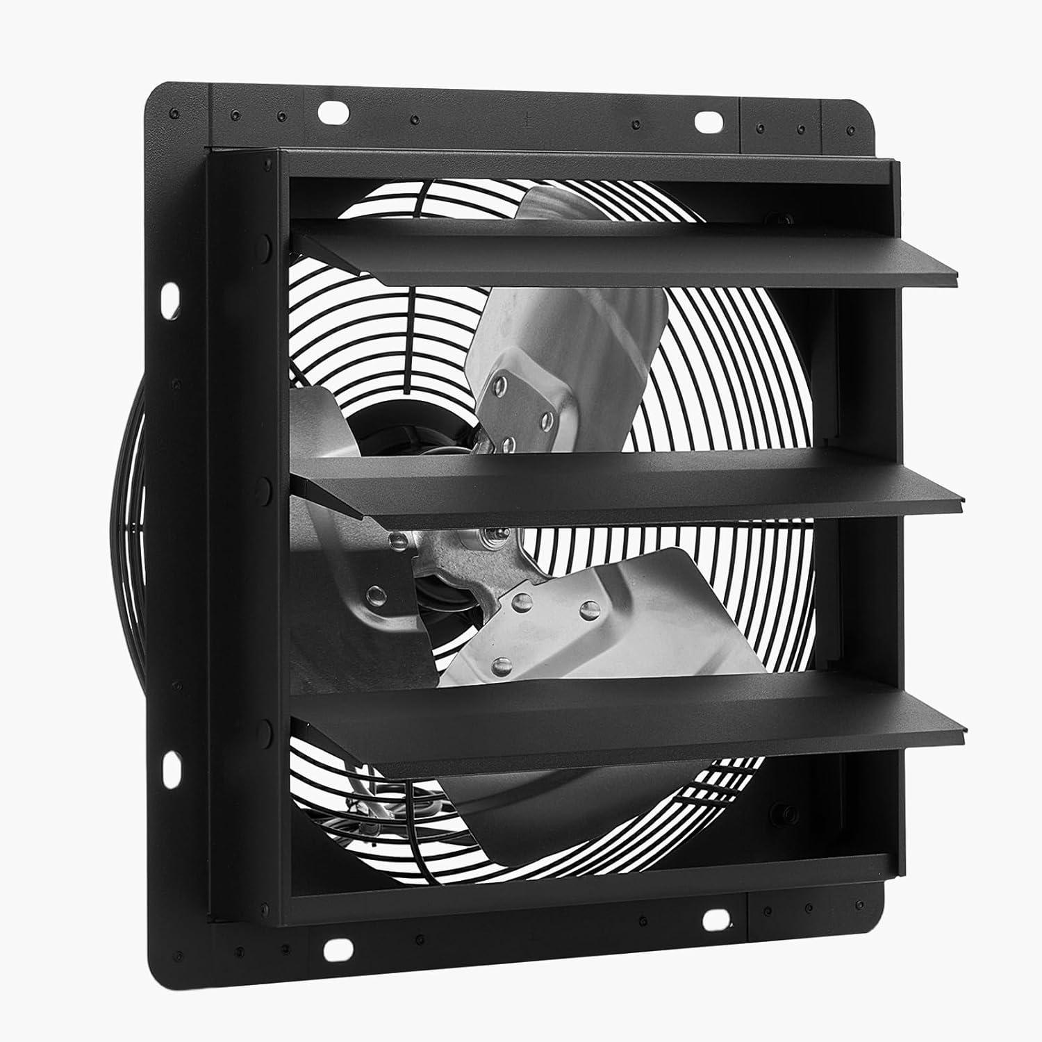 image:imageVEVOR 10 inch Exhaust Fan Wall Mounted Attic Fan with Variable Speed Temperature amp Humidity Controller 1000 CFM Automatic Shutter2025VBlk