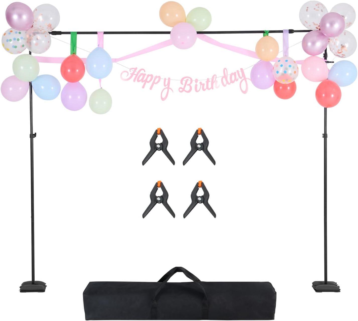 image:imageVEVOR 10ft x10ft Pipe and Drape Kit Heavy Duty Backdrop Stand with Carbon Steel Base Adjustable Backdrop Support with 2 Clamps and A Carry Bag for Wedding Party Event Photography and Exhibition85 x 10 ft
