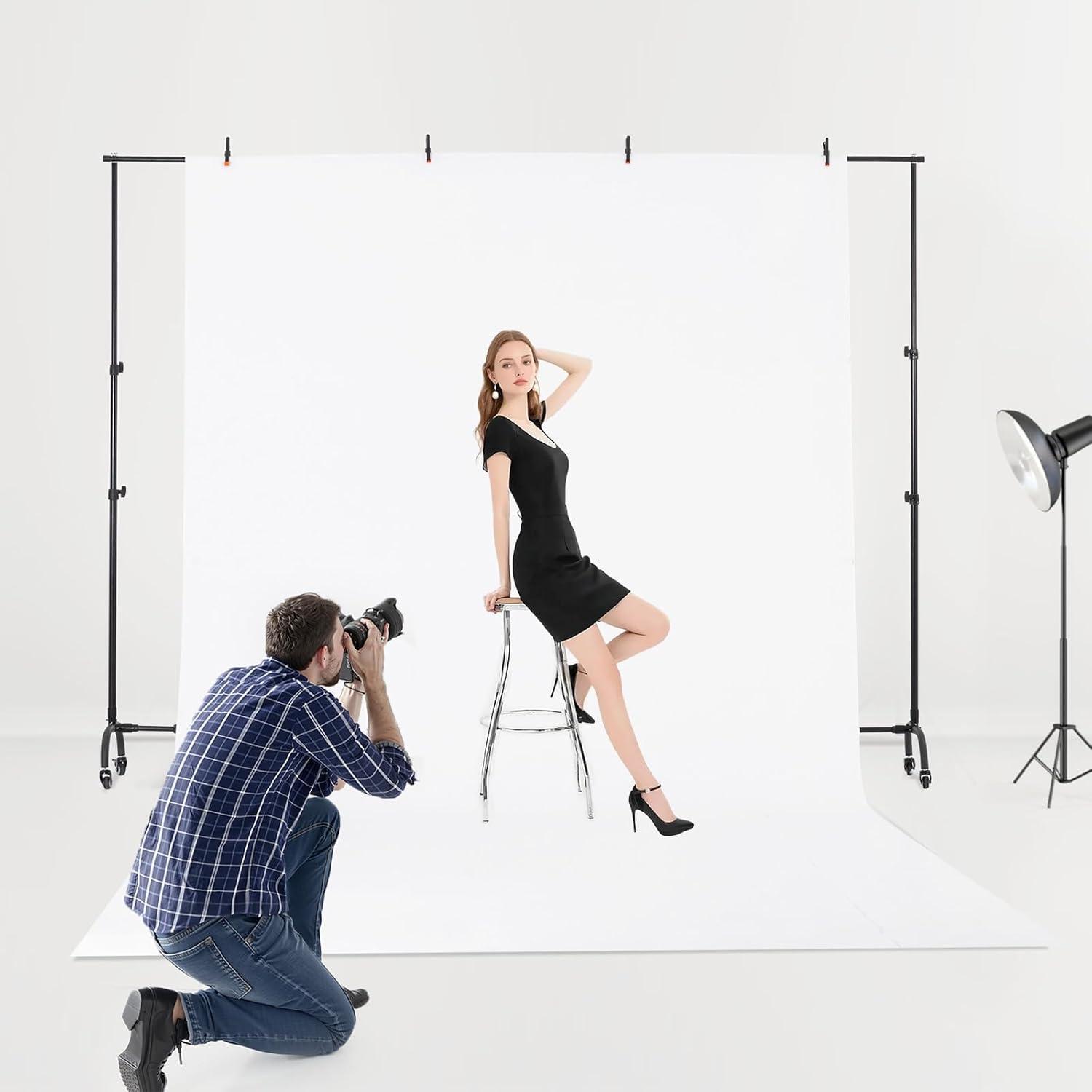 image:imageVEVOR 10ft x10ft Pipe and Drape Kit Heavy Duty Backdrop Stand with Carbon Steel Base Adjustable Backdrop Support with 2 Clamps and A Carry Bag for Wedding Party Event Photography and Exhibition7 x 10 ft