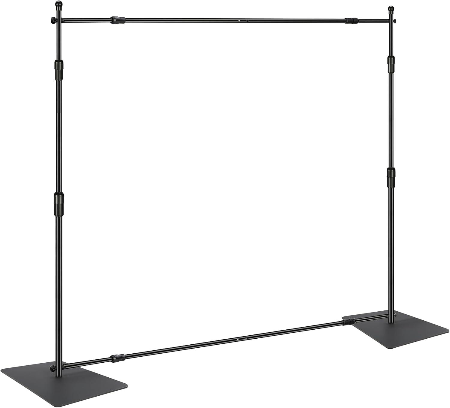 image:imageVEVOR 10ft x10ft Pipe and Drape Kit Heavy Duty Backdrop Stand with Carbon Steel Base Adjustable Backdrop Support with 2 Clamps and A Carry Bag for Wedding Party Event Photography and Exhibition10 x 10 ft