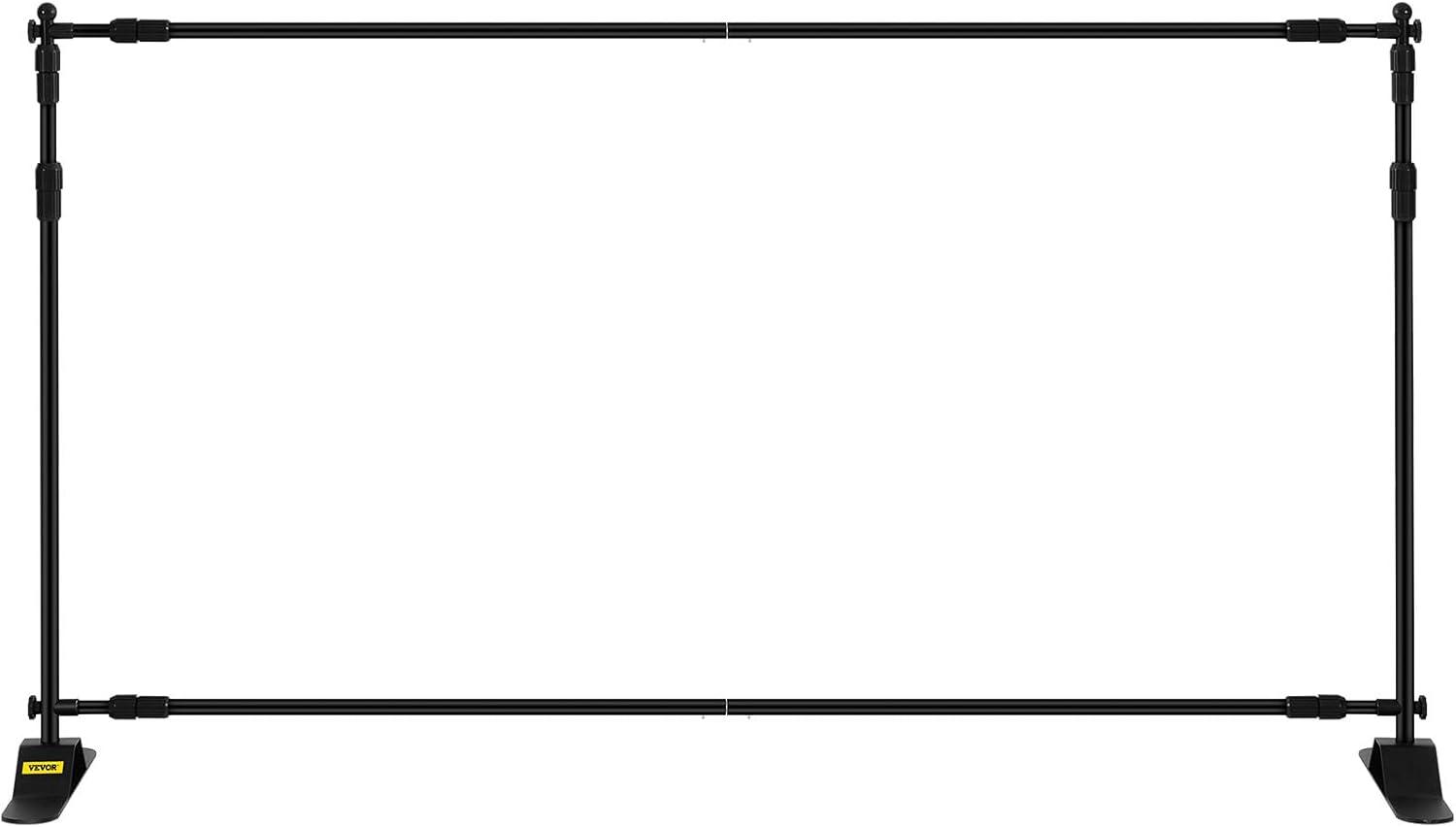 image:imageVEVOR 10ft x10ft Pipe and Drape Kit Heavy Duty Backdrop Stand with Carbon Steel Base Adjustable Backdrop Support with 2 Clamps and A Carry Bag for Wedding Party Event Photography and Exhibition8 x 8 ft