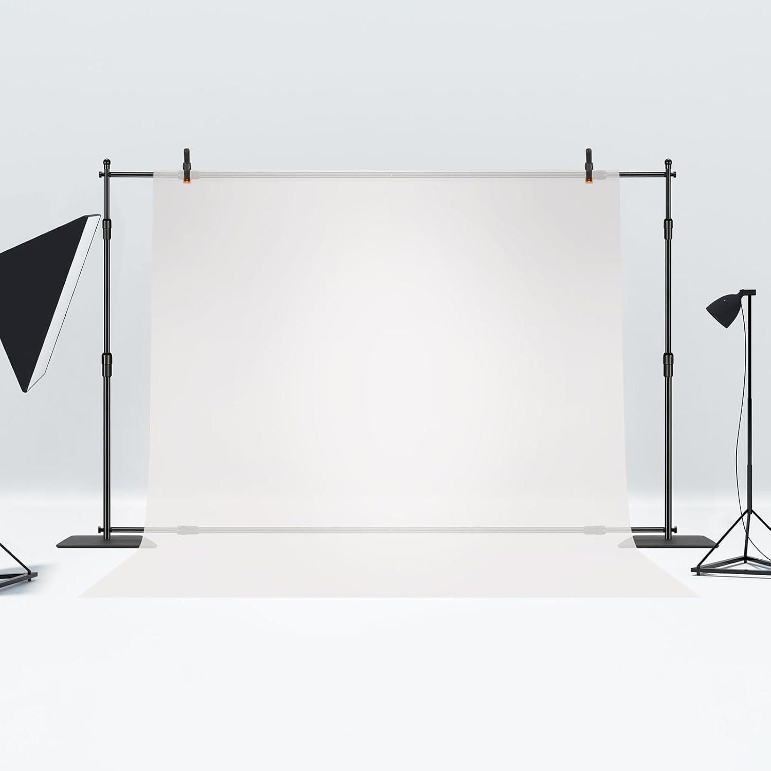 image:imageVEVOR 10ft x10ft Pipe and Drape Kit Heavy Duty Backdrop Stand with Carbon Steel Base Adjustable Backdrop Support with 2 Clamps and A Carry Bag for Wedding Party Event Photography and Exhibition10 x 10 ft