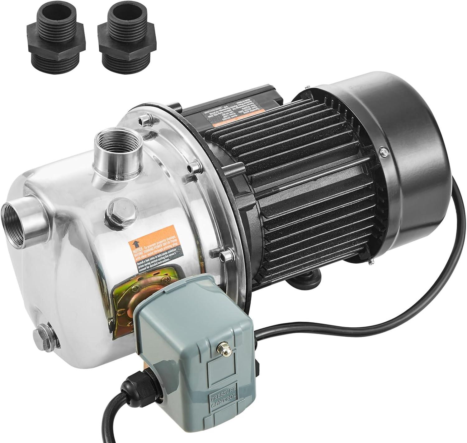 image:imageVEVOR 115 Volt Shallow Well Jet Pump 1 HP 176 GPM Heavyduty Cast Iron Irrigation Water Pump 164 ft Max Head 2040 PSI IPX4 Waterproof for Garden Lawn amp Field Irrigation HighRise Water Supply34HP SUS304
