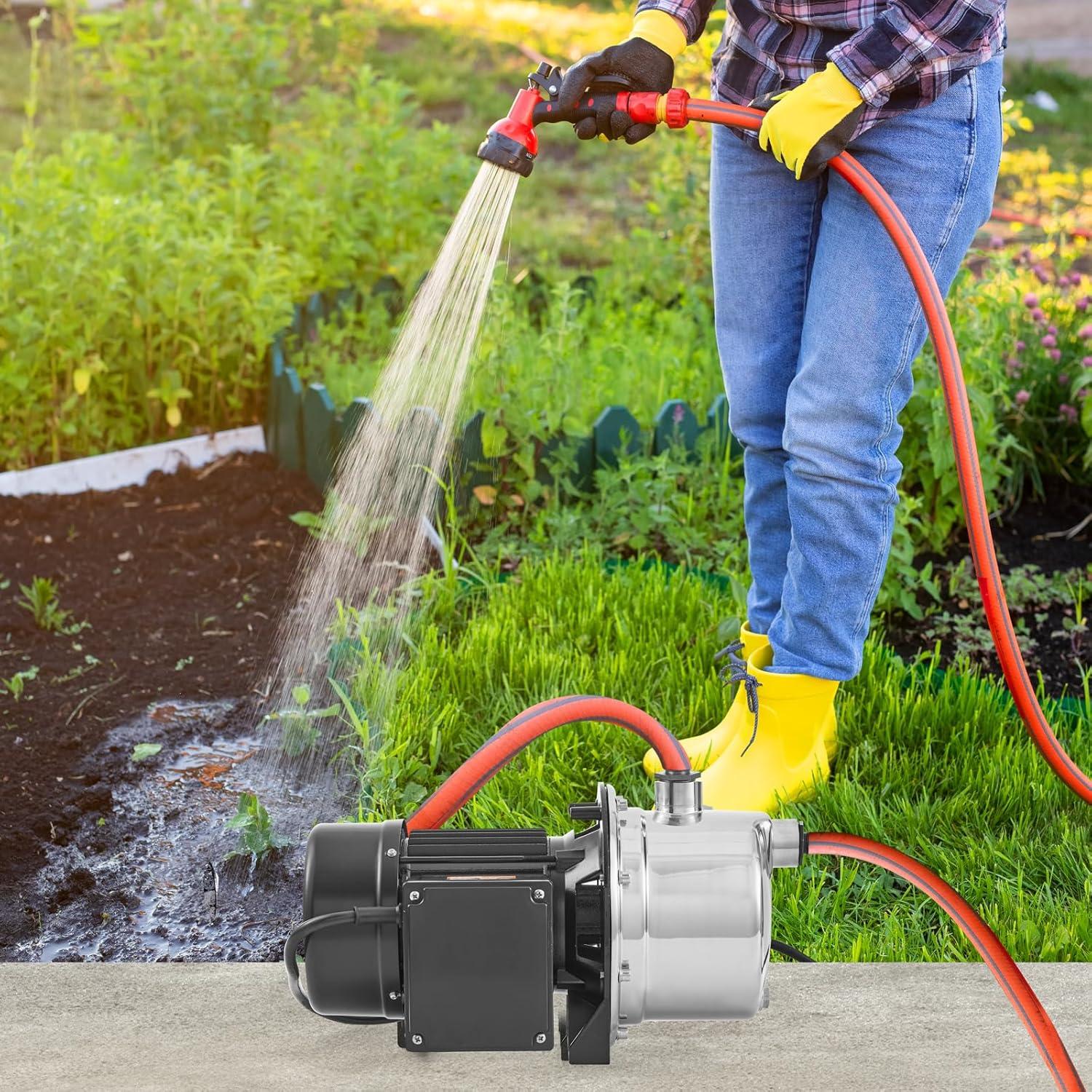 image:imageVEVOR 115 Volt Shallow Well Jet Pump 1 HP 176 GPM Heavyduty Cast Iron Irrigation Water Pump 164 ft Max Head 2040 PSI IPX4 Waterproof for Garden Lawn amp Field Irrigation HighRise Water Supply34HP SUS304