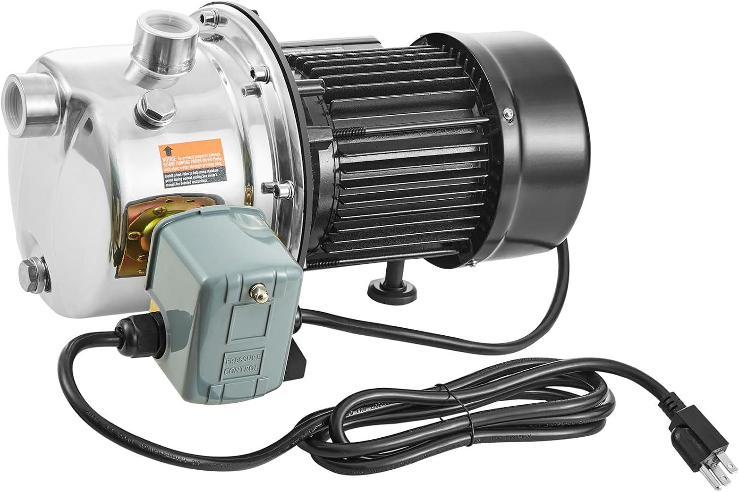 image:imageVEVOR 115 Volt Shallow Well Jet Pump 1 HP 176 GPM Heavyduty Cast Iron Irrigation Water Pump 164 ft Max Head 2040 PSI IPX4 Waterproof for Garden Lawn amp Field Irrigation HighRise Water Supply34HP SUS304