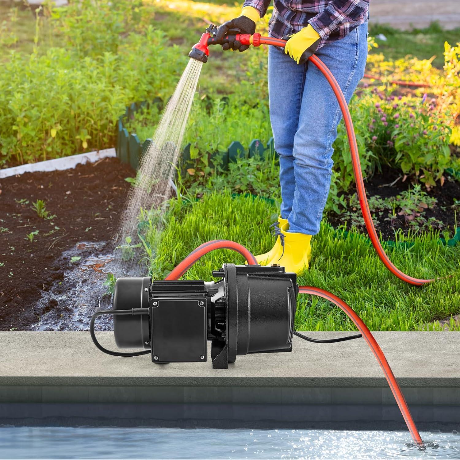image:imageVEVOR 115 Volt Shallow Well Jet Pump 1 HP 176 GPM Heavyduty Cast Iron Irrigation Water Pump 164 ft Max Head 2040 PSI IPX4 Waterproof for Garden Lawn amp Field Irrigation HighRise Water Supply1HP Cast Iron