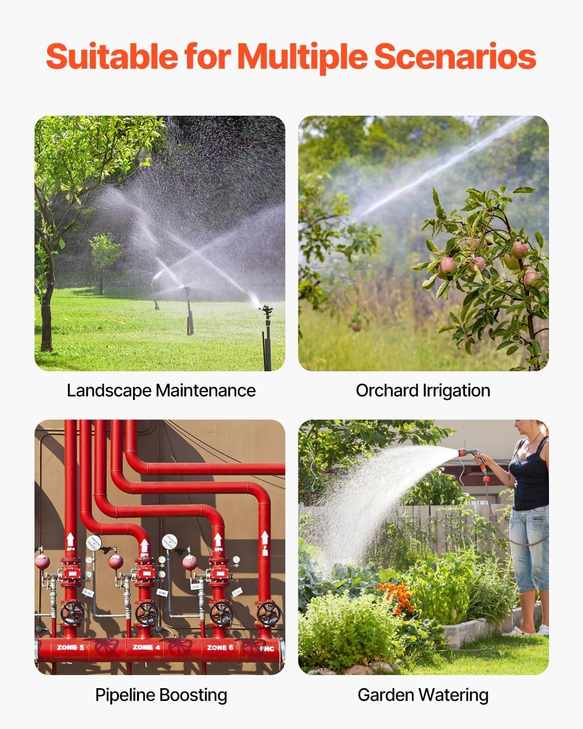 image:imageVEVOR 115 Volt Shallow Well Jet Pump 1 HP 176 GPM Heavyduty Cast Iron Irrigation Water Pump 164 ft Max Head 2040 PSI IPX4 Waterproof for Garden Lawn amp Field Irrigation HighRise Water Supply1HP Cast Iron