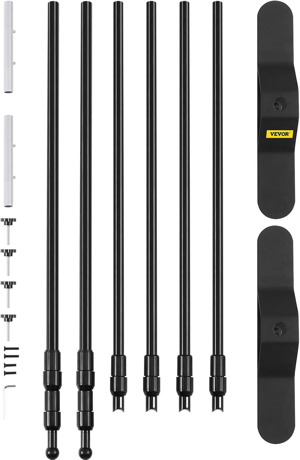 image:imageVEVOR 115 x 96 ft Heavy Duty Backdrop Stand Height Adjustable Photography Backdrop Stand Background Support System with 6 Clamps and A Carry Bag for Party Wedding Display Photo8 x 8 Ft