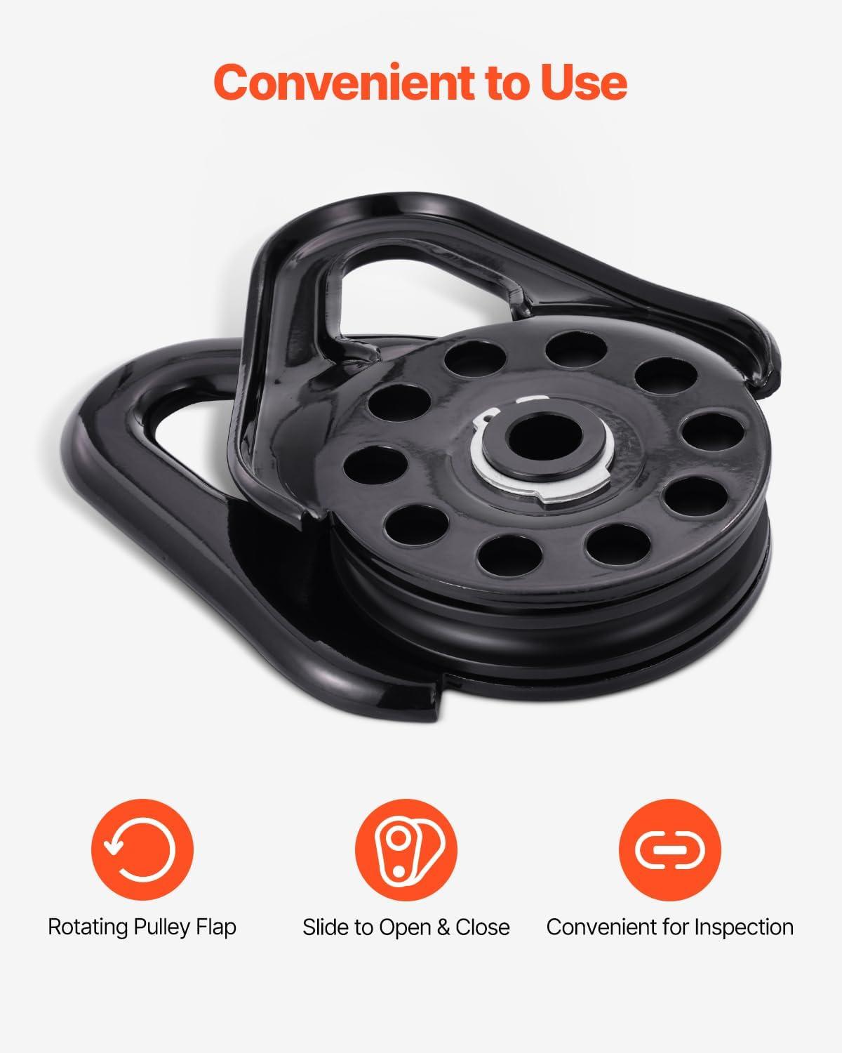 image:imageVEVOR 145 Ton Snatch Block for Winch Recovery Heavy Duty 32000 lbs Break Strength Work with 38 inch Rope Compact Offroad Recovery Accessory for Towing amp Recovery on Truck Tractor ATV amp UTVBlack