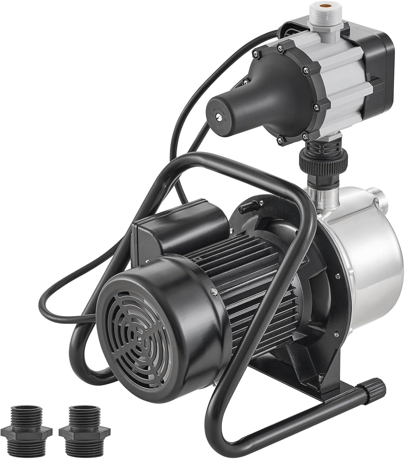 image:imageVEVOR 1HP Shallow Well Pump Portable 1380 GPH Garden Jet Pump with Automatic Controller 145 ft Head Stainless Steel Sprinkler Booster Pumps for Garden Lawn Irrigation System Water Transfer1 HP with Automatic Controller