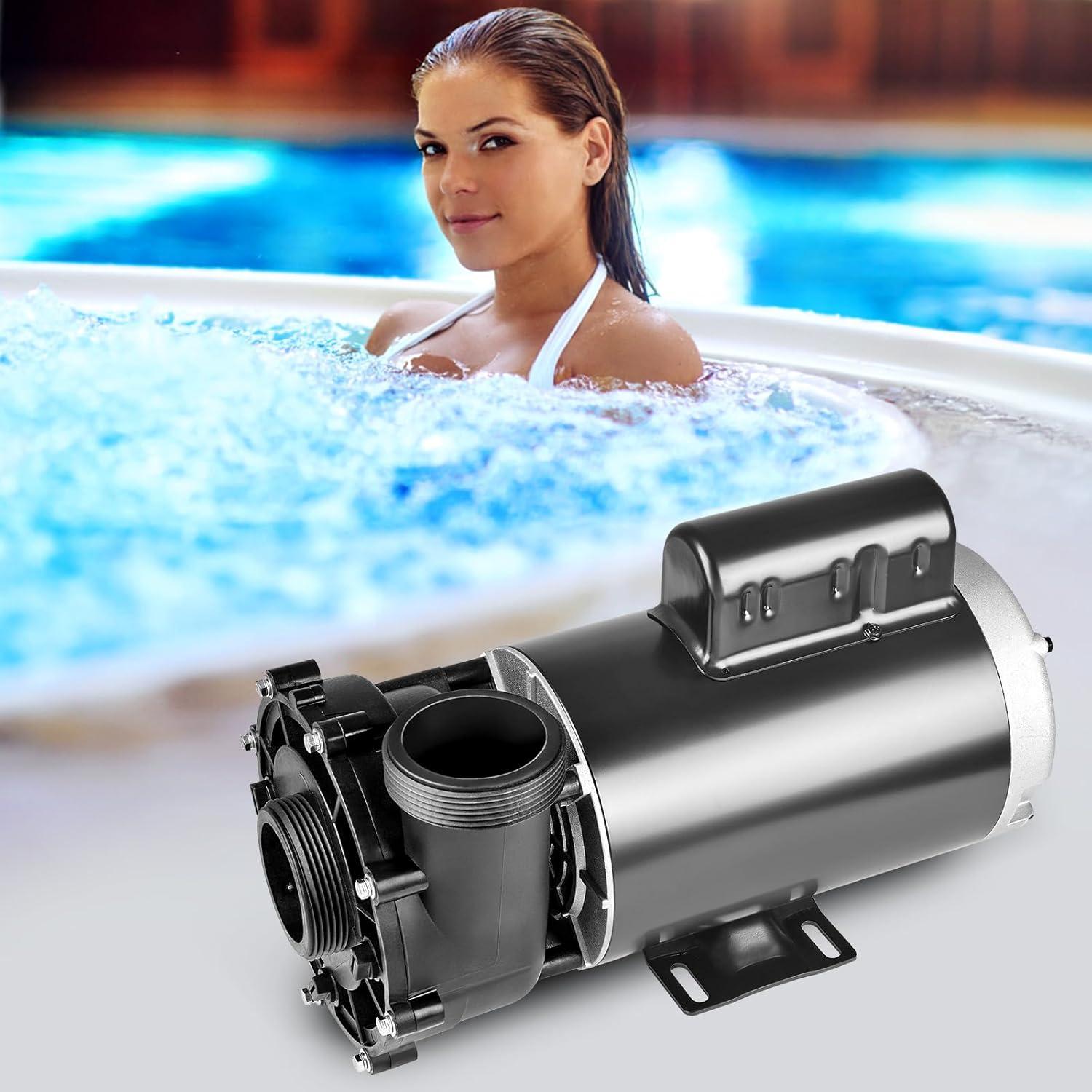 image:imageVEVOR 2 Speed SPA Pump 48Frame AC 110120V Hot Tub SPA Pump 15 HP 150 GPM 4265 ft High Speed or 046 HP 70 GPM 918 ft Low Speed 2 Port 90 Rotational Interface for Hot Tub3 HP