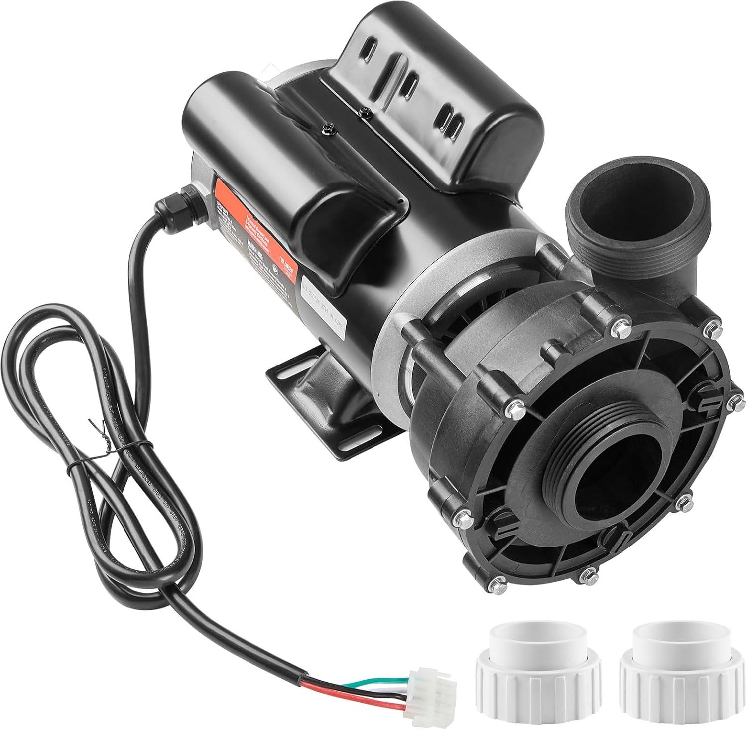 image:imageVEVOR 2 Speed SPA Pump 48Frame AC 110120V Hot Tub SPA Pump 15 HP 150 GPM 4265 ft High Speed or 046 HP 70 GPM 918 ft Low Speed 2 Port 90 Rotational Interface for Hot Tub15 HP