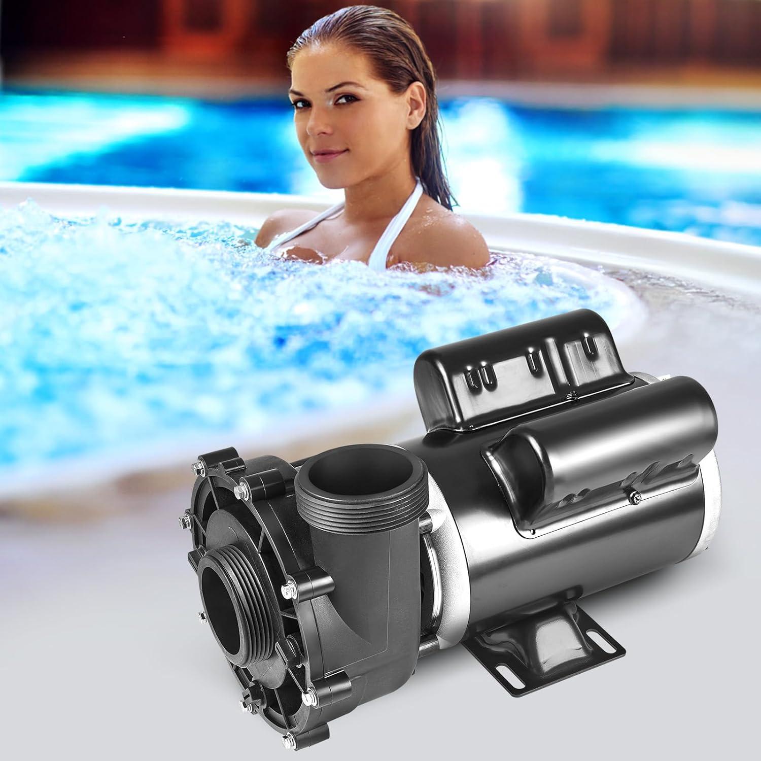 image:imageVEVOR 2 Speed SPA Pump 48Frame AC 110120V Hot Tub SPA Pump 15 HP 150 GPM 4265 ft High Speed or 046 HP 70 GPM 918 ft Low Speed 2 Port 90 Rotational Interface for Hot Tub15 HP