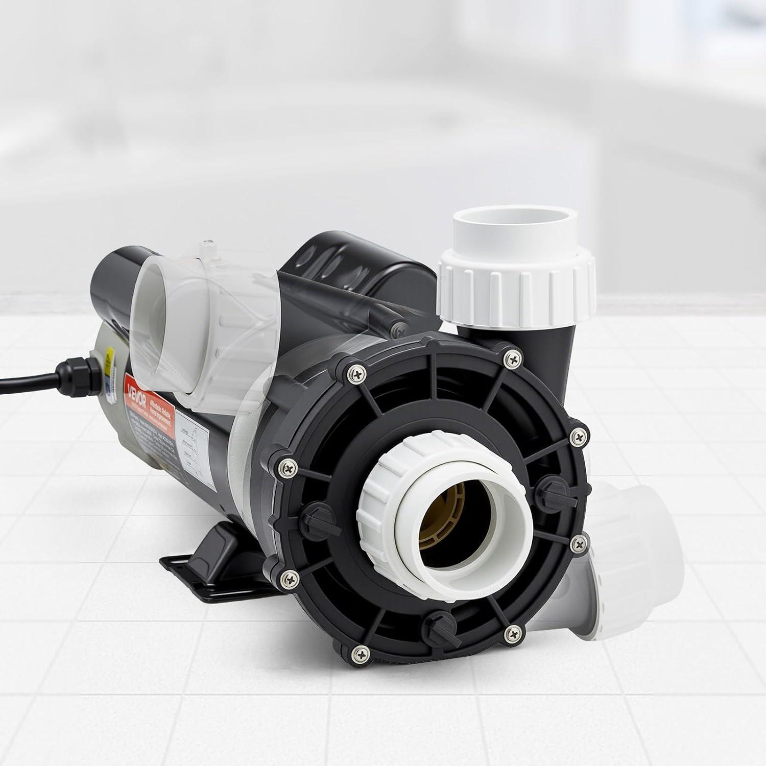 image:imageVEVOR 2 Speed SPA Pump 48Frame AC 110120V Hot Tub SPA Pump 15 HP 150 GPM 4265 ft High Speed or 046 HP 70 GPM 918 ft Low Speed 2 Port 90 Rotational Interface for Hot Tub48Frame 3HP