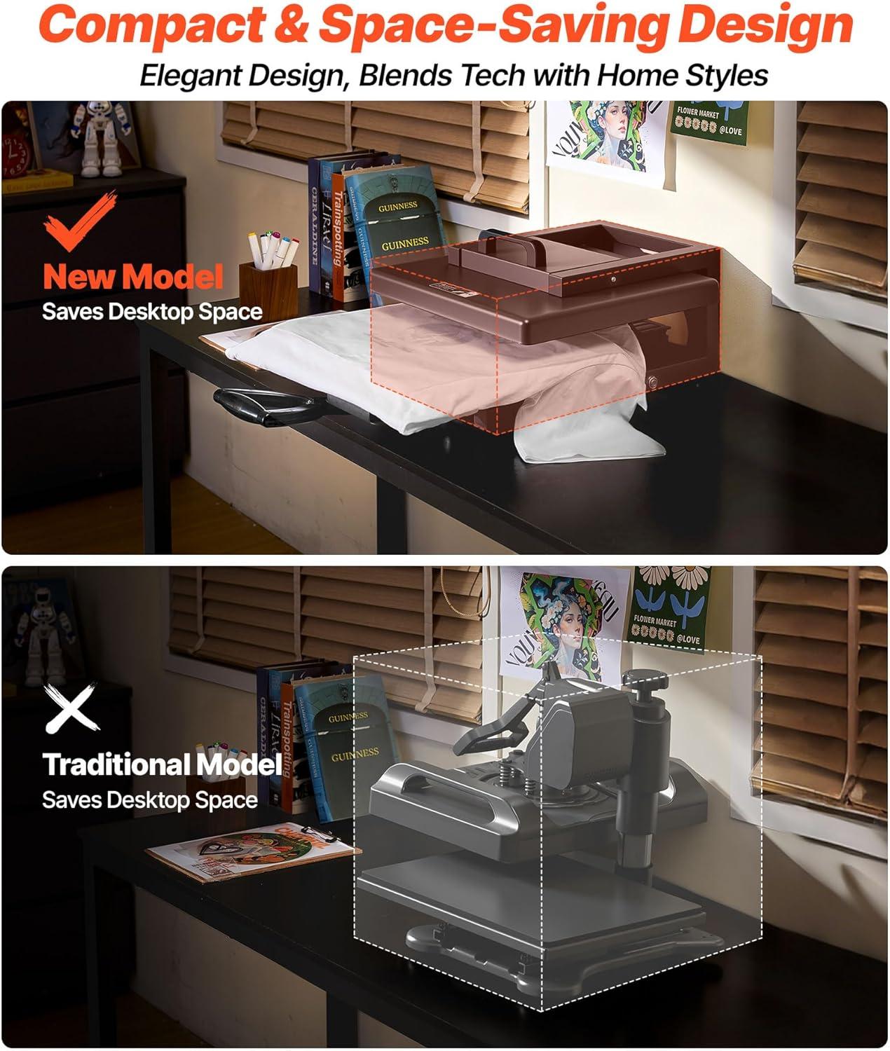 image:imageVEVOR 2 in 1 Heat Press Machine for T Shirts and Hats 15x15 Inch Professional Swing Away Digital Tshirt Press Machine for Sublimation Vinyl Heat Transfer Projects15X15 5 in 1Black