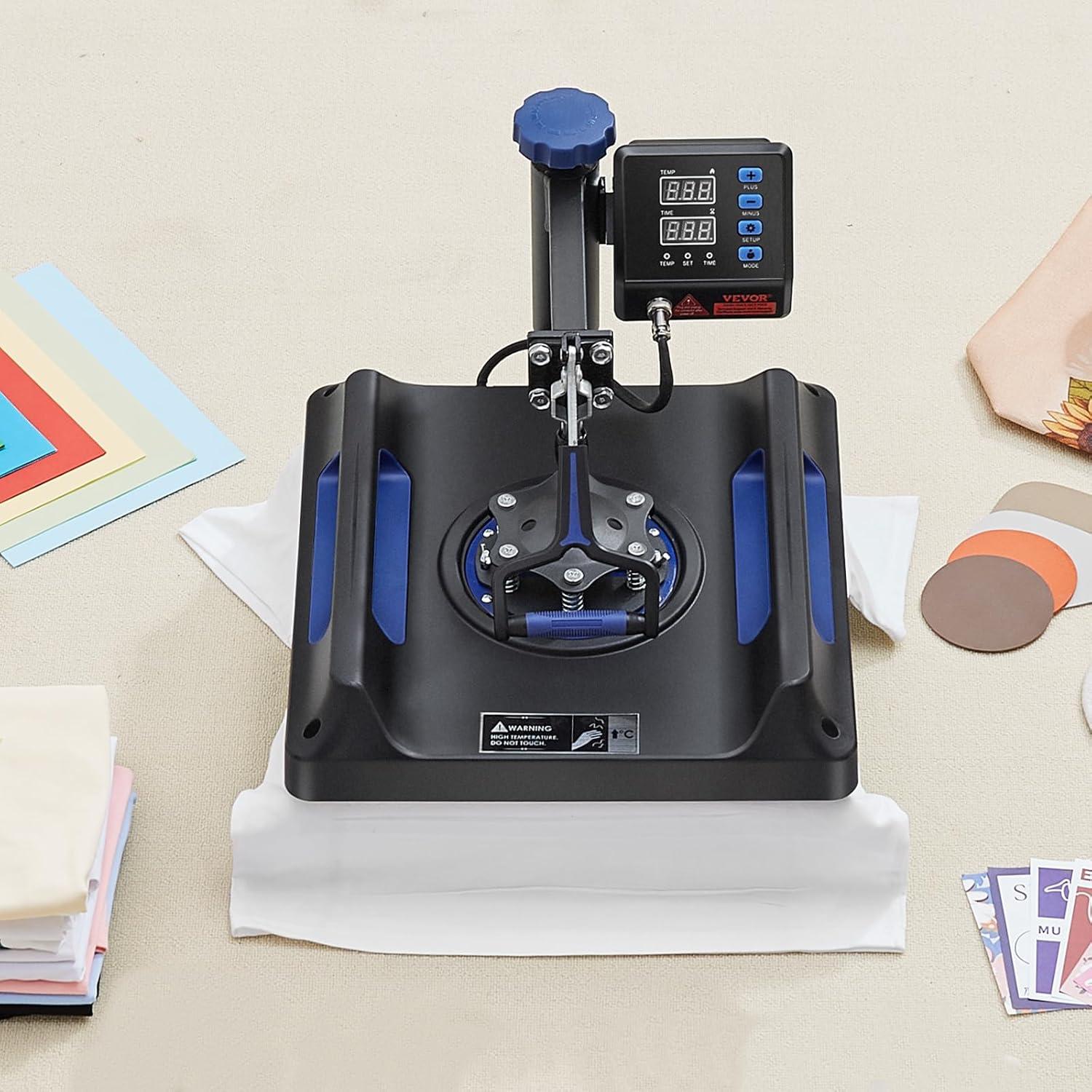 image:imageVEVOR 2 in 1 Heat Press Machine for T Shirts and Hats 15x15 Inch Professional Swing Away Digital Tshirt Press Machine for Sublimation Vinyl Heat Transfer Projects8in115x15Black