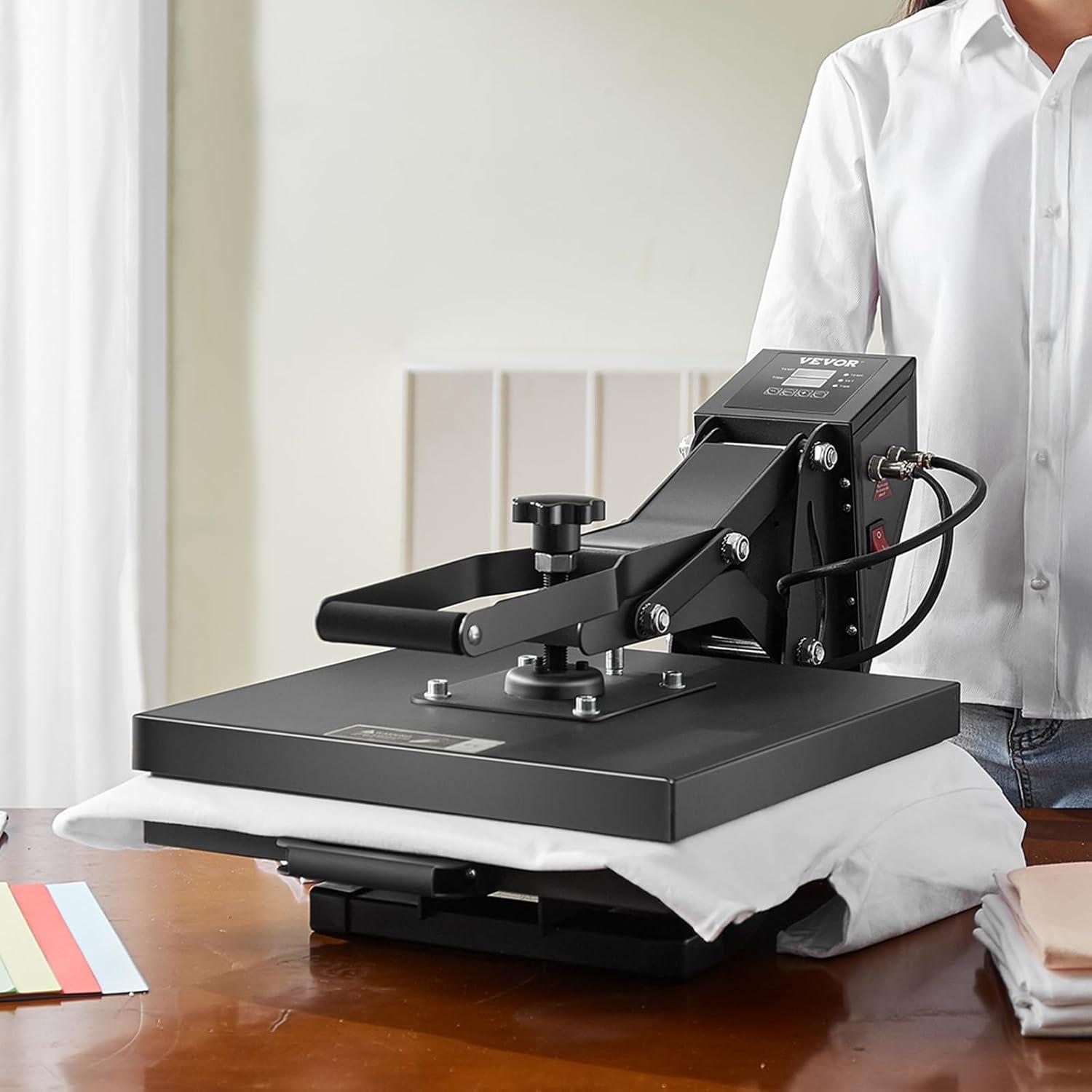 image:imageVEVOR 2 in 1 Heat Press Machine for T Shirts and Hats 15x15 Inch Professional Swing Away Digital Tshirt Press Machine for Sublimation Vinyl Heat Transfer Projects15x15Black