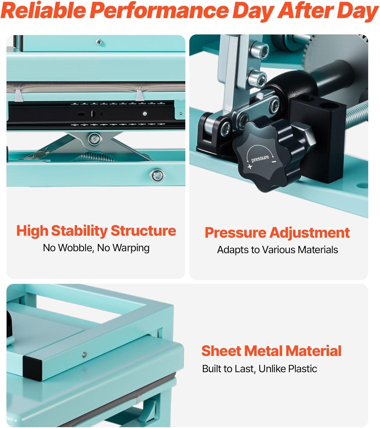 image:imageVEVOR 2 in 1 Heat Press Machine for T Shirts and Hats 15x15 Inch Professional Swing Away Digital Tshirt Press Machine for Sublimation Vinyl Heat Transfer Projects15X15 5 in 1Green