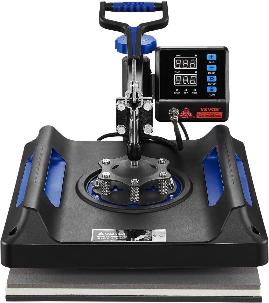 image:imageVEVOR 2 in 1 Heat Press Machine for T Shirts and Hats 15x15 Inch Professional Swing Away Digital Tshirt Press Machine for Sublimation Vinyl Heat Transfer Projects8in115x15Black