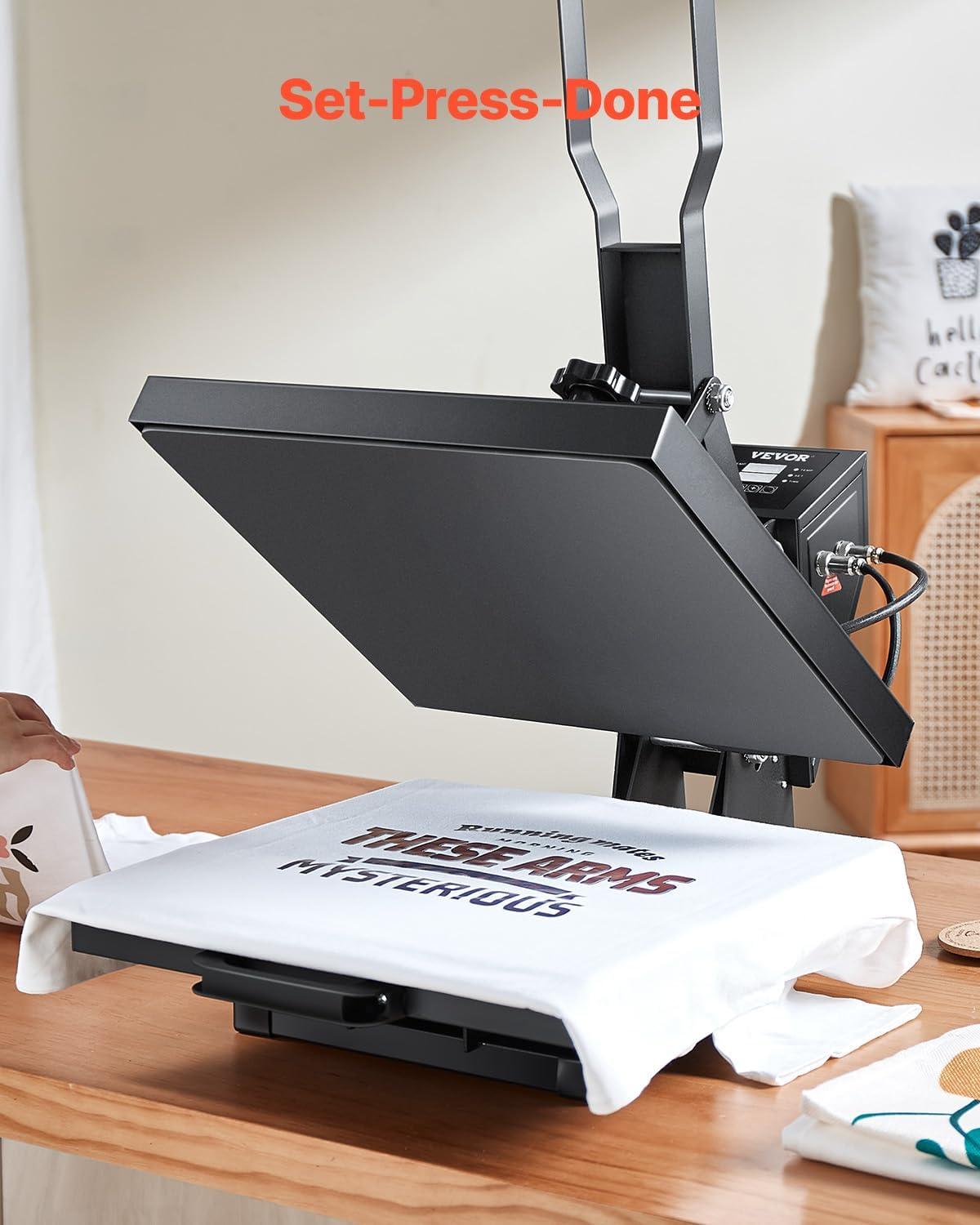 image:imageVEVOR 2 in 1 Heat Press Machine for T Shirts and Hats 15x15 Inch Professional Swing Away Digital Tshirt Press Machine for Sublimation Vinyl Heat Transfer Projects15x15Black